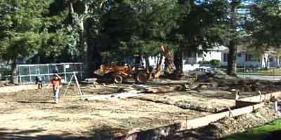 Playground site under construction